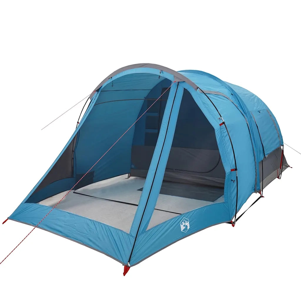Tenda da Campeggio a Tunnel per 4 Persone-Tenda per Escursionismo Blu Impermeabile 239681