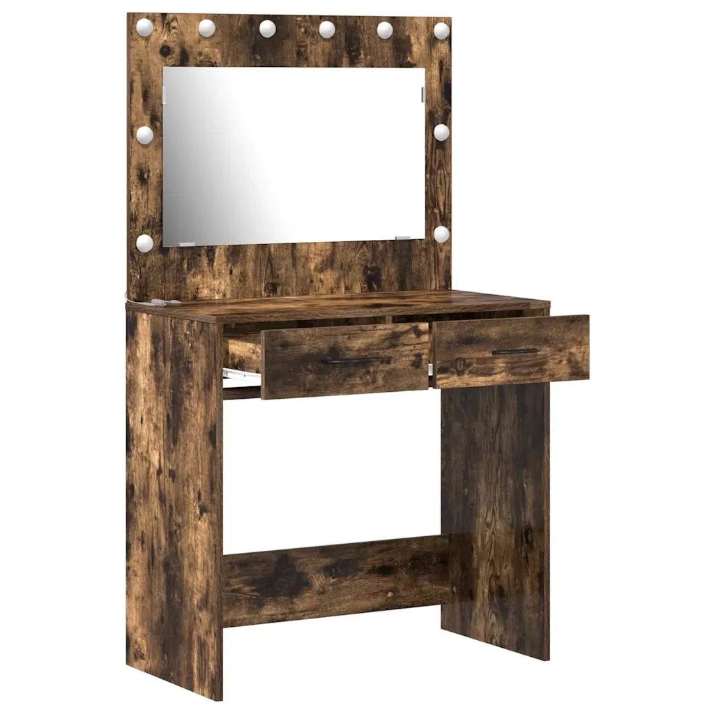Tavolo da Trucco con cassetto Rovere fumé 78,5 x 41 x 135 cm 865032
