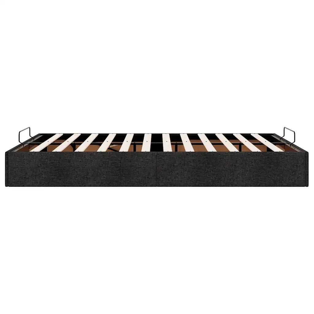 Struttura Letto Pouf senza Materasso Nero 140x190 cm in Tessuto
