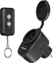 Stopconti esterni wireless - set di stopconti programmabili con telecomando - IP44 - 1 stopconto con 1 telecomando - festivi - 2300 W - 30 m di portata.
