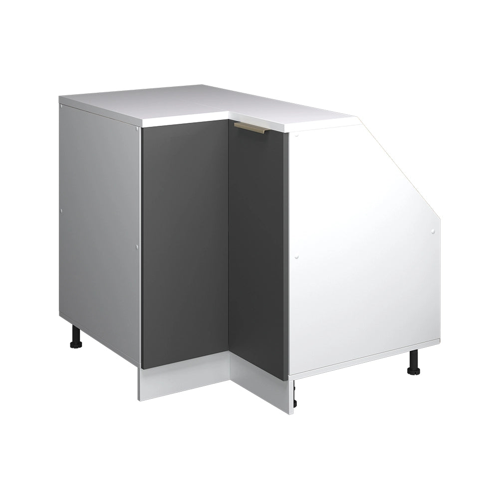 Mobile sottotetto Mobile angolare Rion Antracite-oro/Bianco 75.6 x 83.8 cm con 1 porta, carcassa dell’armadio profondità 60 cm Vicco