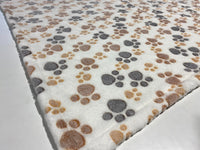 AIO FACTORY Coperta in pile 100x70 cm Coperta per cani con zampe marrone-grigio bianca