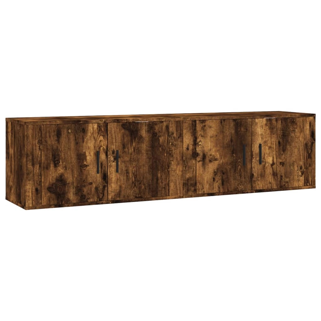 Mobile TV multimediale da parete mensola TV mobile TV sala da pranzo soggiorno camera da letto 2 pezzi rovere affumicato 80 x 34,5 x 40 cm marrone 02_0028991