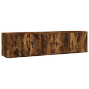 Mobile TV multimediale da parete mensola TV mobile TV sala da pranzo soggiorno camera da letto 2 pezzi rovere affumicato 80 x 34,5 x 40 cm marrone 02_0028991