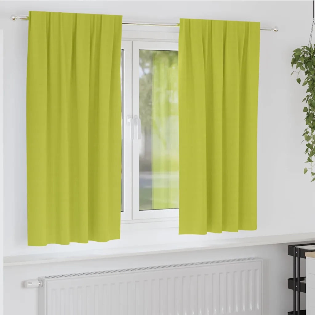 Tende Blackout con Anelli 2 pcs Verde 175 x 140 cm Poliestere 4107499