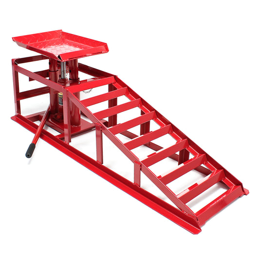 Rampa di sollevamento con martinetto idraulico Altezza regolabile 2000 kg Per pneumatici max 225 mm