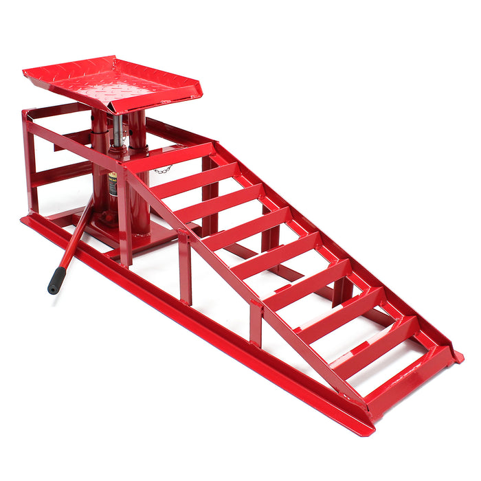 Rampa di sollevamento con martinetto idraulico Altezza regolabile 2000 kg Per pneumatici max 225 mm