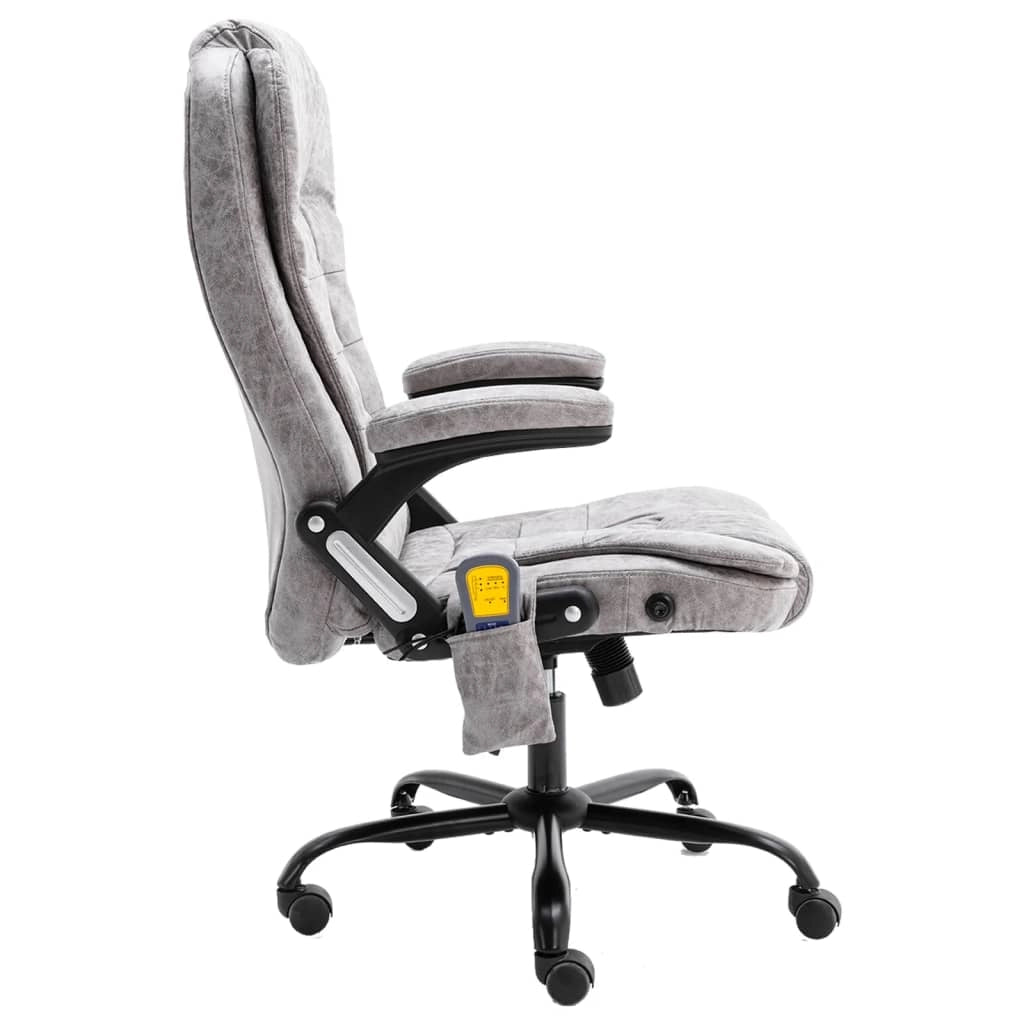 Sedia poltrona sedia da ufficio sedia da computer sedia da studio sedia da massaggio pelle sintetica scamosciata grigio chiaro 02_0024008