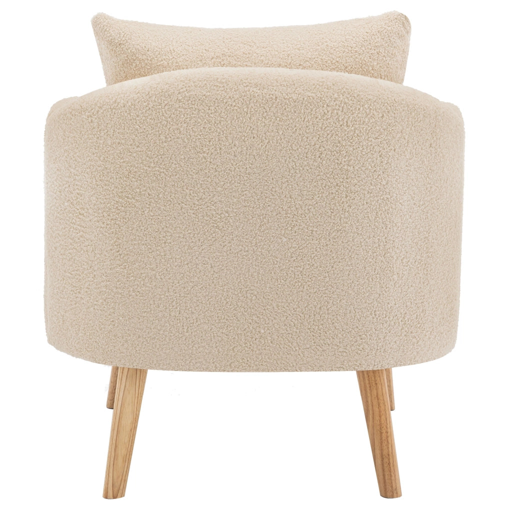 Poltrona 71x72x71 cm con cuscino; seduta 14 cm in tessuto teddy beige
