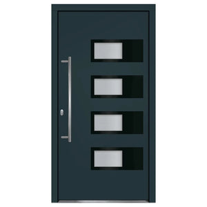 Porta Ingresso Antracite 100x200 cm in Alluminio e PVC 3157071