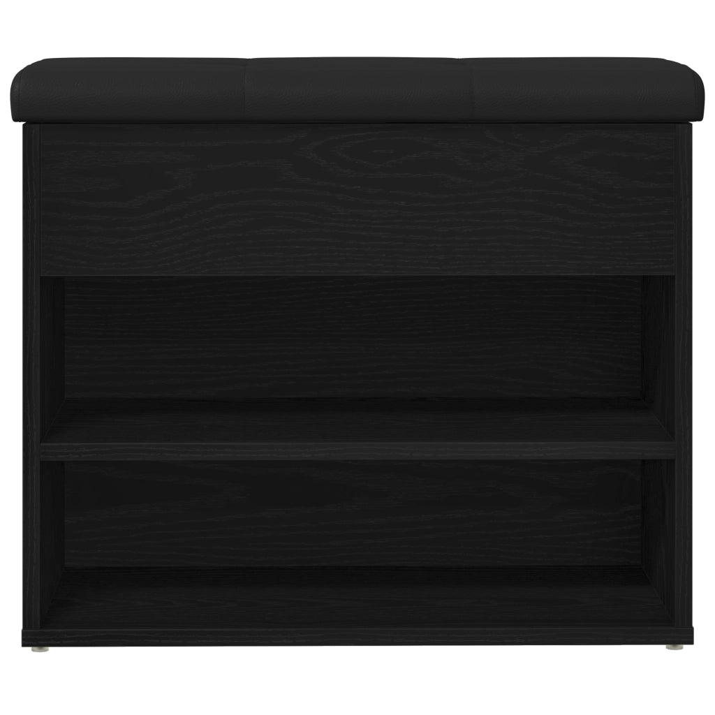 Panca di stoccaggio in legno ingegnerizzato colore rovere nero 60x30x48 cm