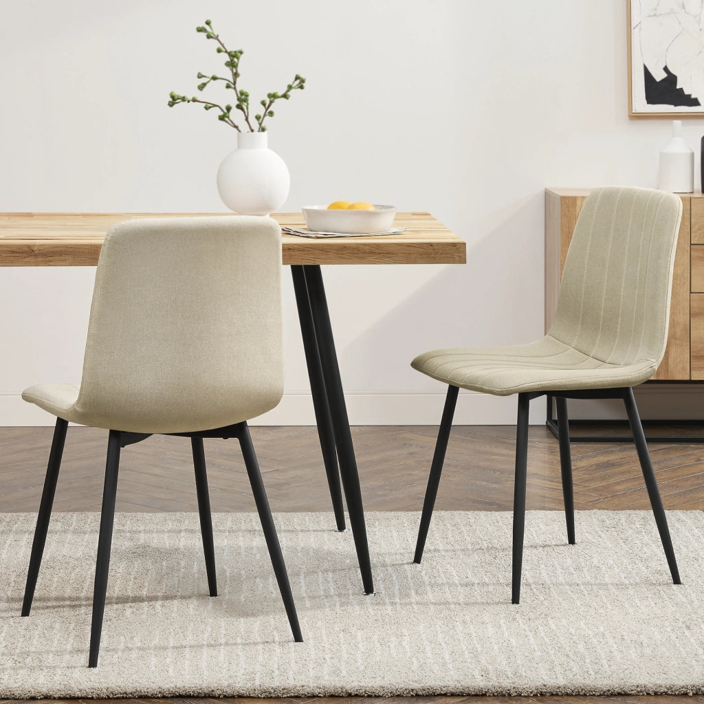 Set di 2 Sedie Elsern da Sala Pranzo - Beige [en.casa]