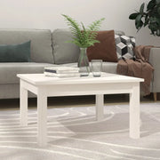 Tavolino da Salotto Bianco 55x55x30 cm Legno Massello di Pino cod mxl 15895