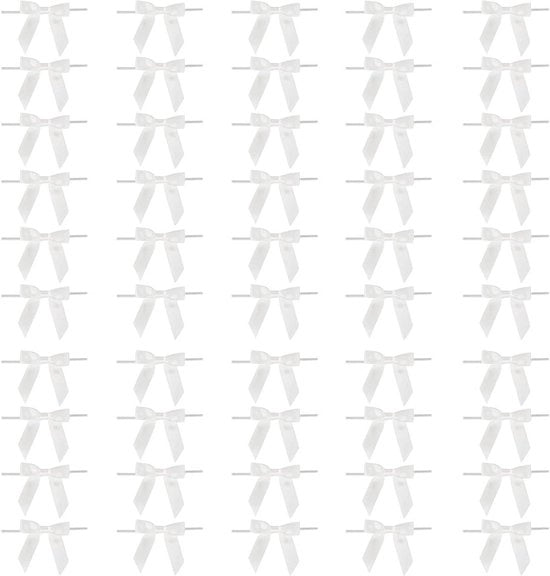 Decorazioni delicate a strisce bianche, 50 pezzi, strisce di regalo per champagne e dolci