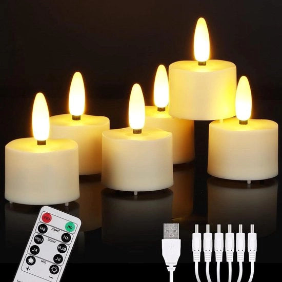 Luminarie LED a forma di candela - Luminarie LED a forma di candela a batteria con telecomando - candele LED fumanti senza fiamma - timer - Natale - albero di Natale