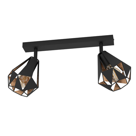 Spot Moderno Carlton 7 In Acciaio Nero 2 Luci E27 40W Ip20