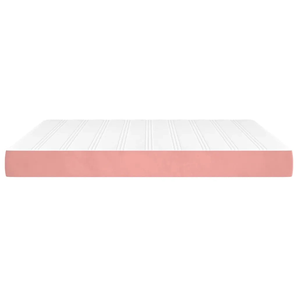 Materasso a Molle Insacchettate Rigidità Media Rosa 160x200x20 cm in Velluto 347833