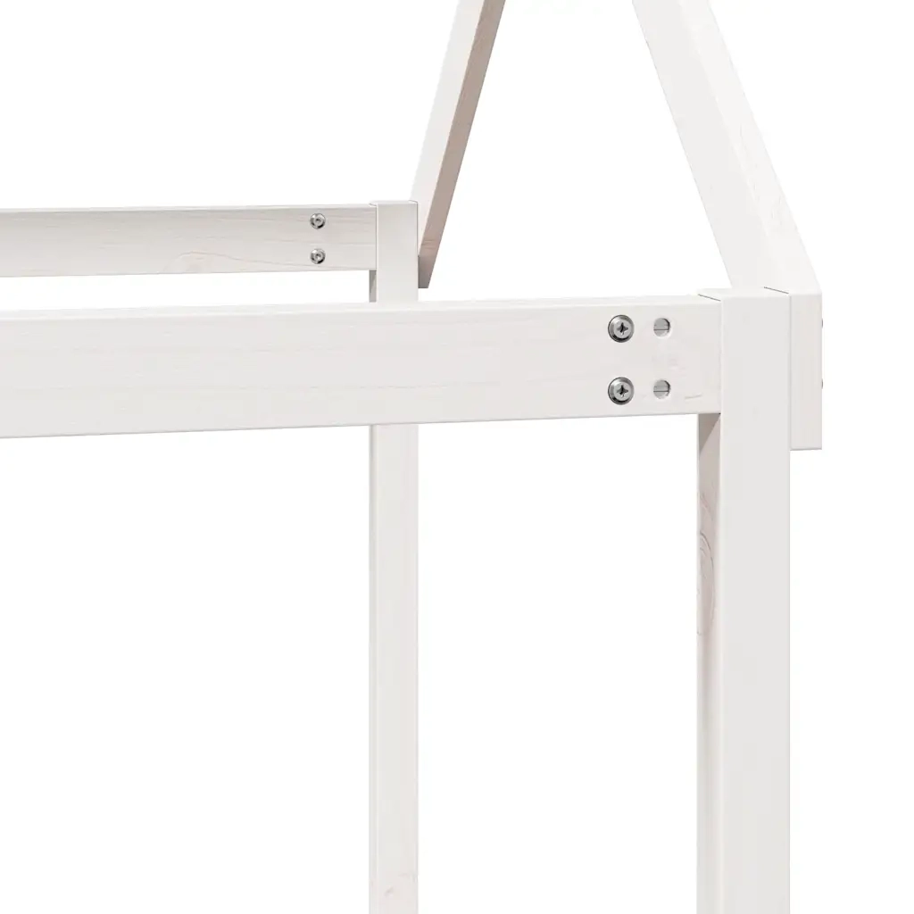 Letto a Castello con Tetto Bianco 90x200 cm in Legno di Pino 3282117