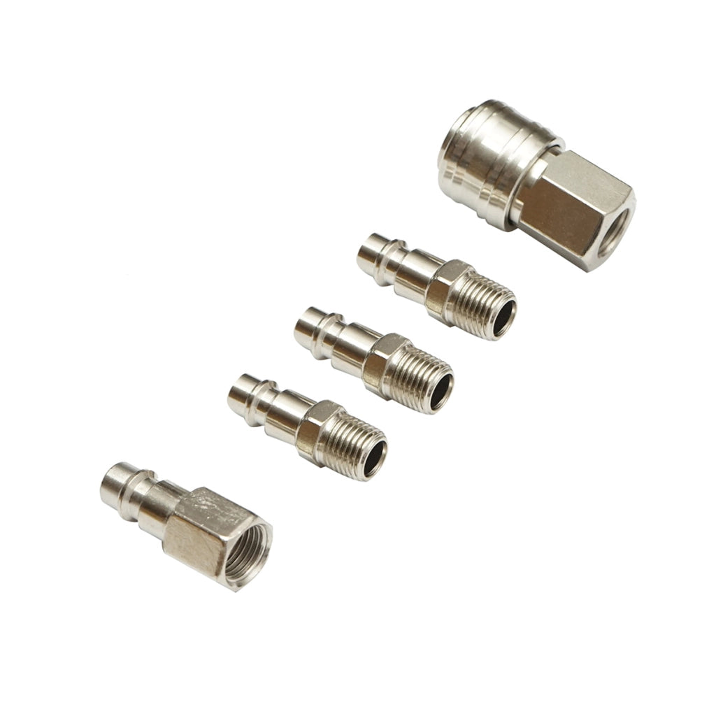Set di 5 raccordi rapidi da 1/4 per tubi dell'aria compressa e utensili pneumatici Breckner Germany