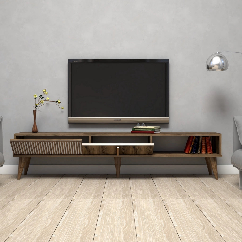 Ofena, Mobile Porta tv 2 Ante, 180x35x40h cm Marrone Noce
