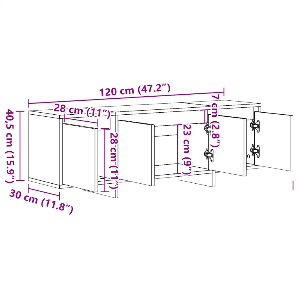 vidaXL Mobile Porta TV Legno Antico 120x30x40,5 cm Legno Multistrato