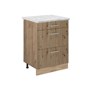 Vicco Mobiletto base per cucina Rovere artigianale 60 cm PL Marmo