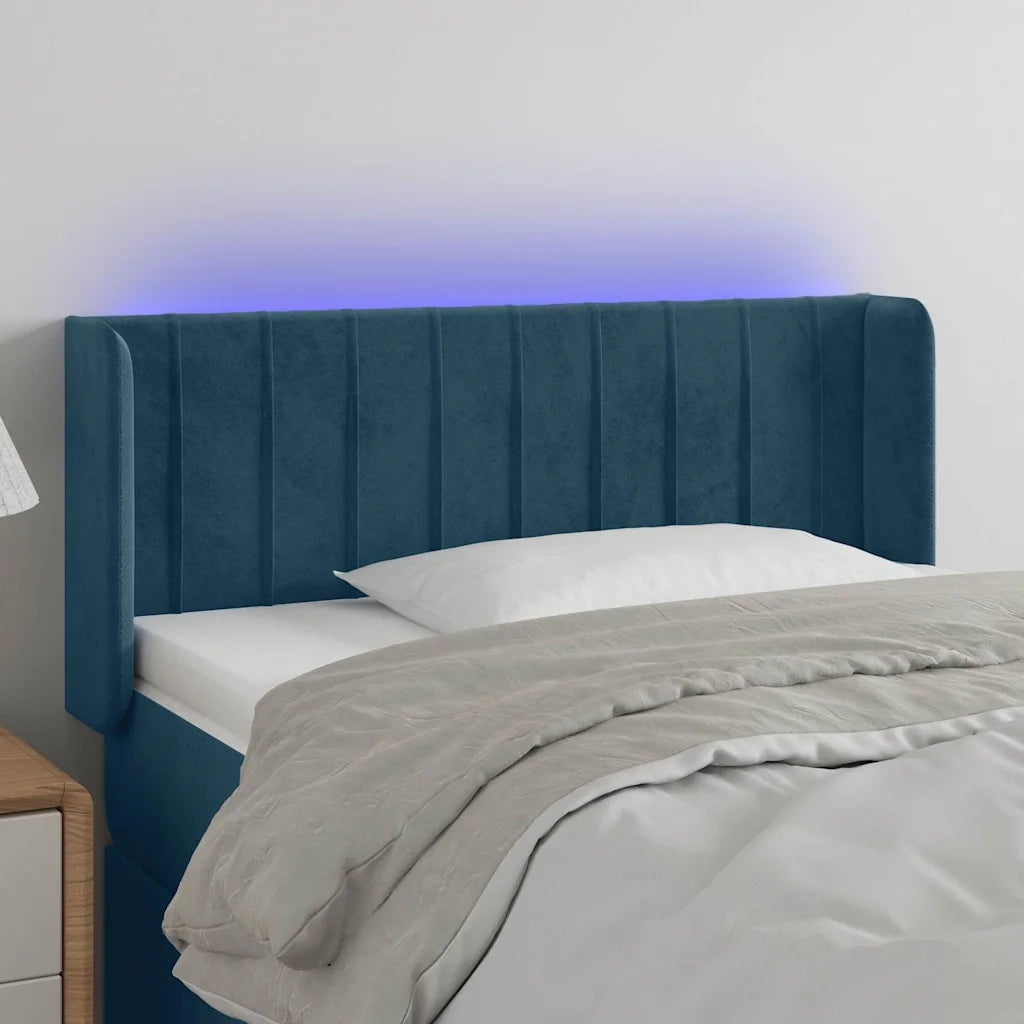Testiera a LED-Testata con LED Blu Scuro 103x16x78/88 cm in Velluto 208378
