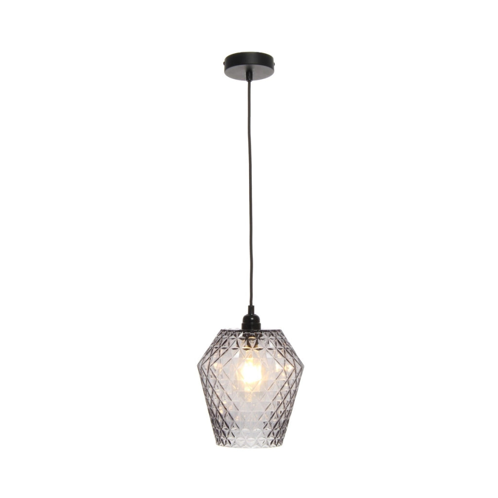 Lampada a sospensione Lumi in vetro grigio