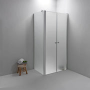 Box Doccia Angolare 70x90 Cm Apertura Saloon con Lato Fisso Opaco