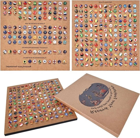 291 pezzi Bandiera Nazionale Punaises - Mappa del Paese Decorative Punaises con Piastrelle di Cuoio - Spille Metalliche per Bacheche di Attrezzi per Fai da Te.