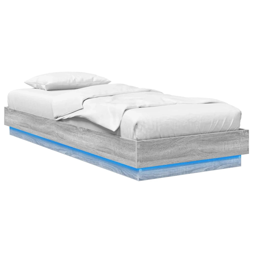 Letto con LED Sonoma grigio 80 x 200 cm Legno ingegnerizzato