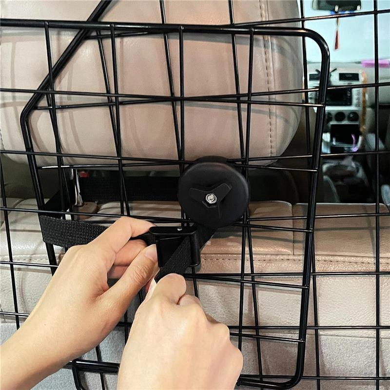GRIGLIA DIVISORIA AUTO PER CANI UNIVERSALE CON LARGHEZZA REGOLABILE E PIEGHEVOLE, 93-150X42CM, NERO