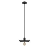 Lampadario A Sospensione Vintage Ikeston Acciaio Nero 1 Luce E27