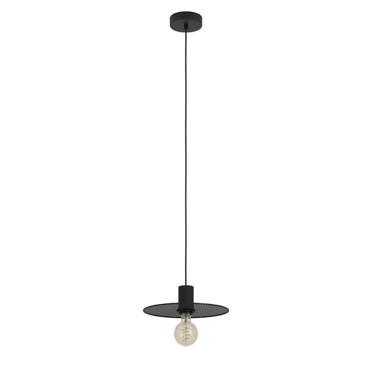 Lampadario A Sospensione Vintage Ikeston Acciaio Nero 1 Luce E27