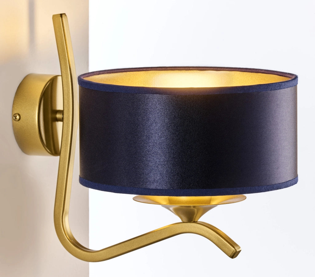 Applique parete decorativa oro lucido blu E27 15W Jupiter