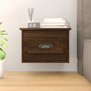 Comodino a Parete-Tavolino da notte sospeso Rovere Marrone 41,5x36x28 cm