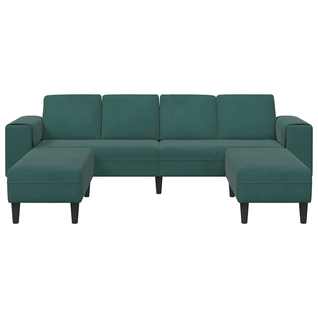 Set di divani 3 pcs Verde scuro Velluto