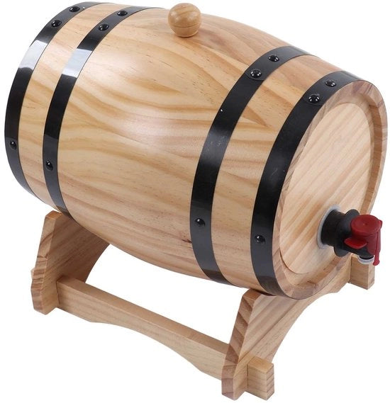 Vaso in Legno Professionale a 5 Litri - Fatto a Mano - Decorativo per Piante - Ideale come Regalo - Vaso in Quercia per Vino - Vaso in Legno per Birra