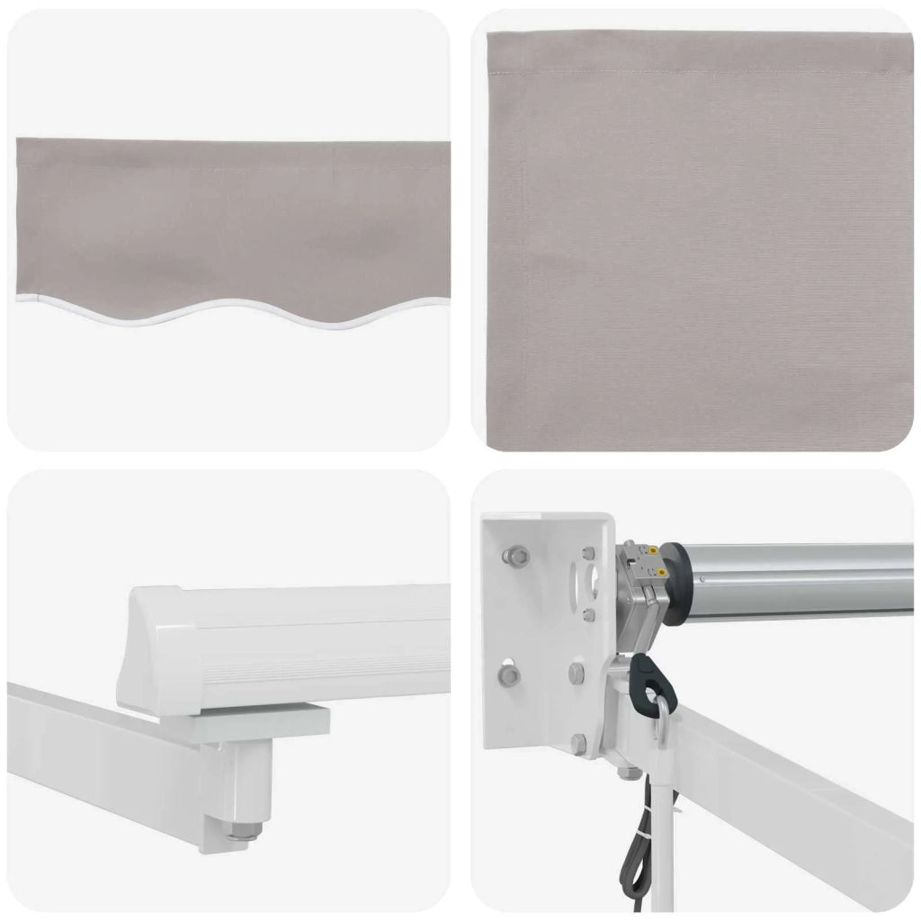 Tettuccio Elettrico Retrattile Grigio chiaro e bianco 3,5 x 2 m