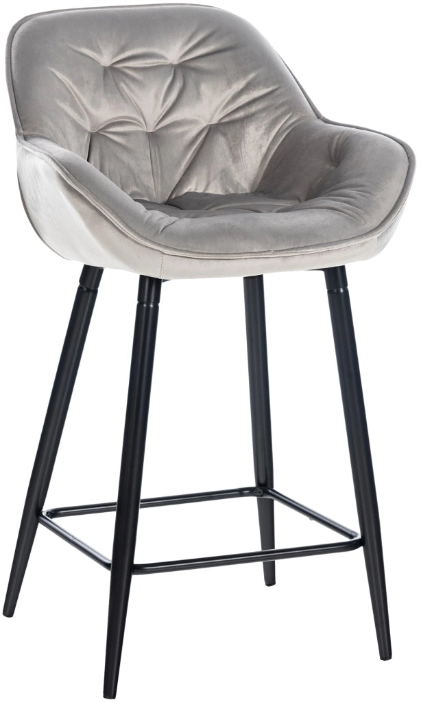 Sgabello da bar Gibson grigio,Velluto
