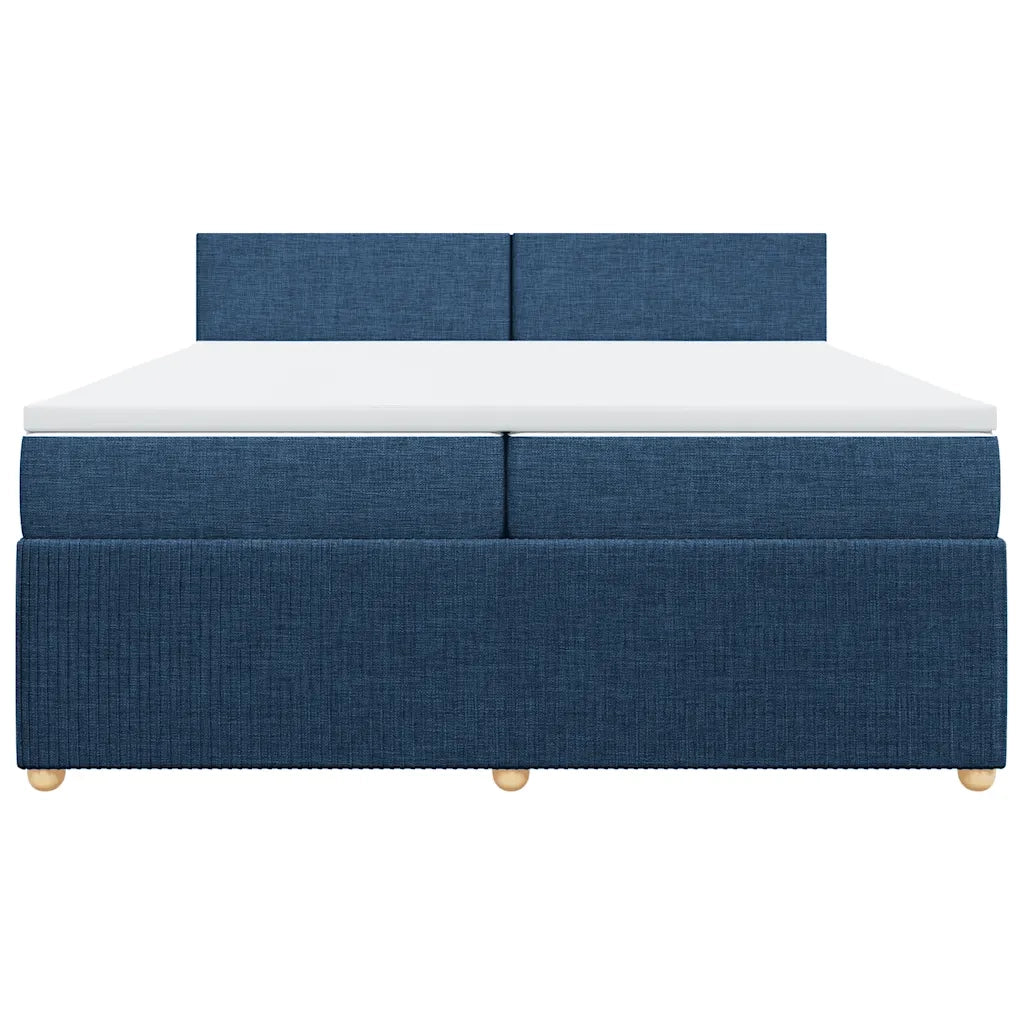Giroletto a Molle con Materasso Blu 200x200 cm in Tessuto