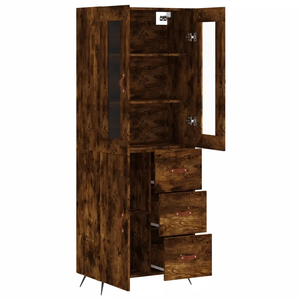 Credenza Rovere Fumo  69,5x34x180 cm in Legno Multistrato 3198446