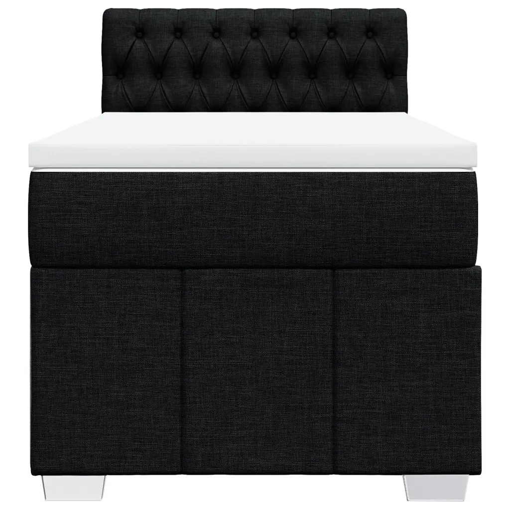 Giroletto a Molle con Materasso Nero 80x200 cm inTessuto