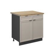 Mobiletto base per cucina Fame-Line GrigioBeige/Antracite 80 cm, PL Rovere Vicco