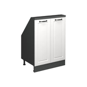 Mobile sottotetto Rion Bianco rustico/Antracite con 2 porte Vicco