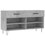 Panca Porta Scarpe | Scarpiera | Mobile per scarpe Grigio Cemento 102x35x55cm Legno Multistrato