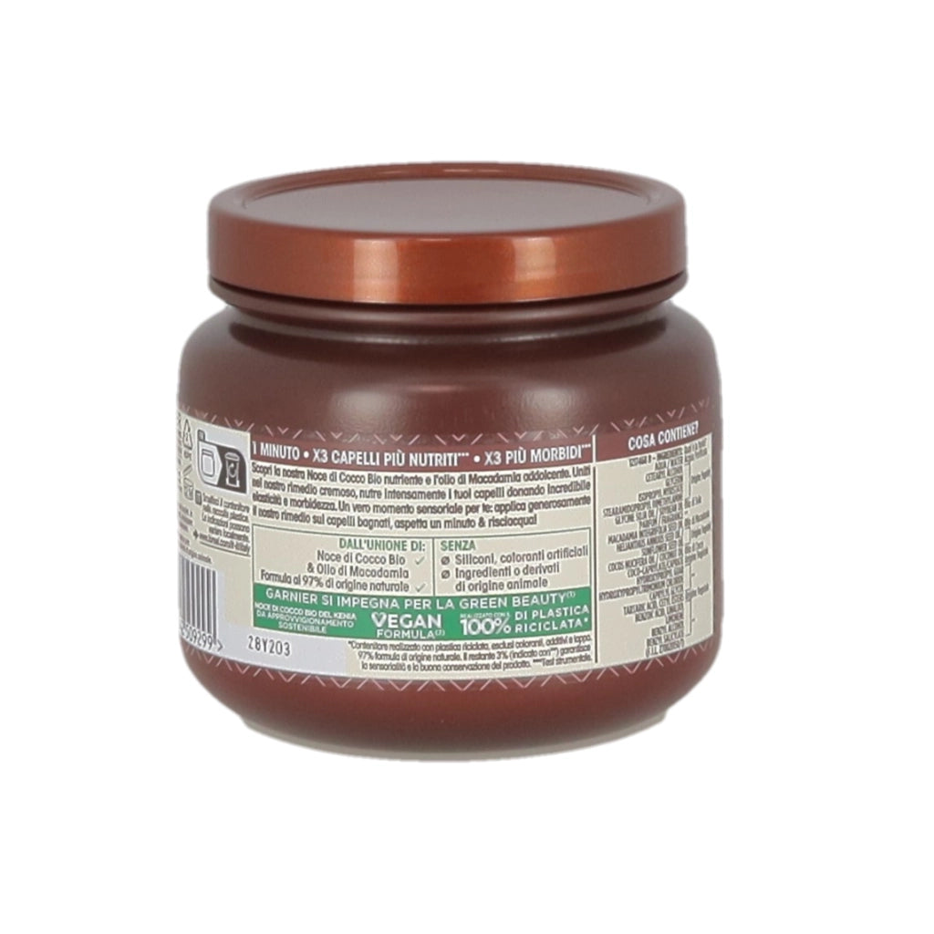 GARNIER ULTRA DOLCE MASCHERA CAPELLI DA DISIDRATATI A SECCHI AZIONE IN 1 MINUTO CON LATTE DI COCCO E MACADAMIA 340 ML