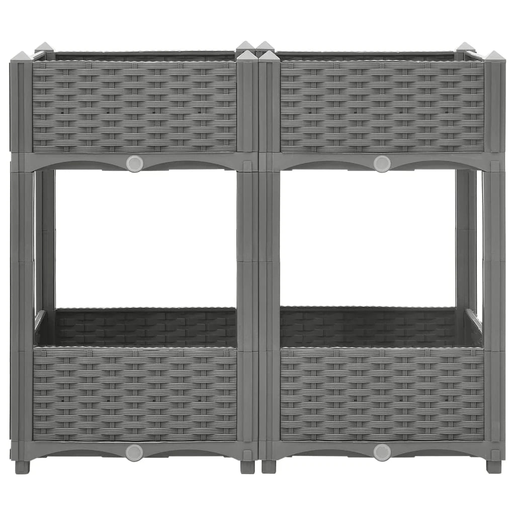 Fioriera rialzata per piante fiori terrazza giardino 80 x 40 x 71 cm polipropilene grigio 02_0039243
