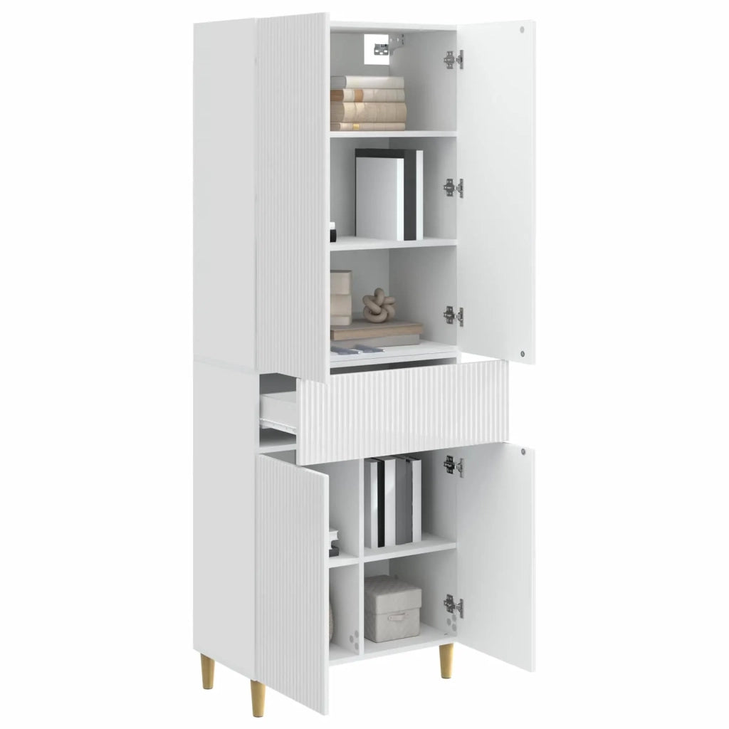 Set di armadi 2 pcs Bianco Lucido 66 x 34,5 x 90 cm