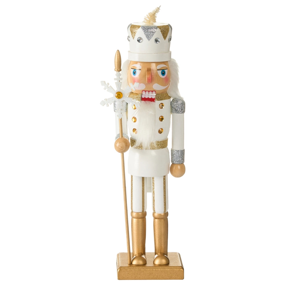 Statuetta schiaccianoci in legno di pino bianco Decorazione natalizia fatta a mano
